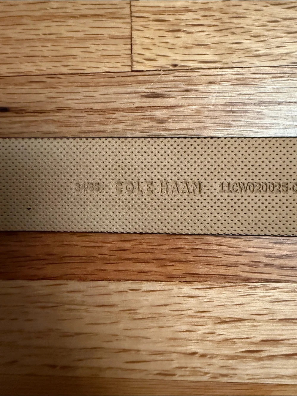 Cole Haan Black Leather Belt with Tan Interior - Size 34